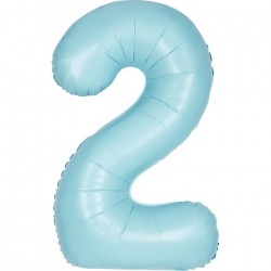 Matte Powder Blue Jumbo Number 2 Balloon Matte Powder Blue Jumbo Number 2 Balloon