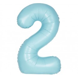 Matte Powder Blue Jumbo Number 2 Balloon Matte Powder Blue Jumbo Number 2 Balloon