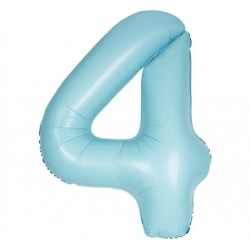 Matte Powder Blue Jumbo Number 4 Balloon Matte Powder Blue Jumbo Number 4 Balloon