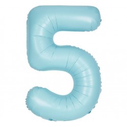 Matte Powder Blue Jumbo Number 5 Balloon Matte Powder Blue Jumbo Number 5 Balloon