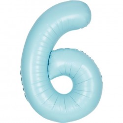 Matte Powder Blue Jumbo Number 6 Balloon Matte Powder Blue Jumbo Number 6 Balloon