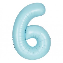 Matte Powder Blue Jumbo Number 6 Balloon Matte Powder Blue Jumbo Number 6 Balloon