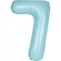 Matte Powder Blue Jumbo Number 7 Balloon Matte Powder Blue Jumbo Number 7 Balloon