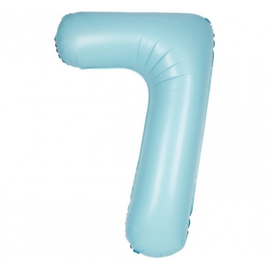 Matte Powder Blue Jumbo Number 7 Balloon