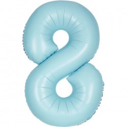 Matte Powder Blue Jumbo Number 8 Balloon Matte Powder Blue Jumbo Number 8 Balloon