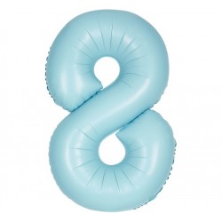 Matte Powder Blue Jumbo Number 8 Balloon Matte Powder Blue Jumbo Number 8 Balloon