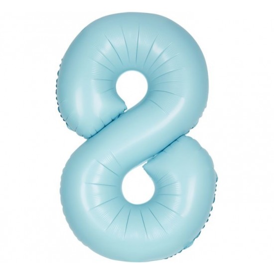 Matte Powder Blue Jumbo Number 8 Balloon