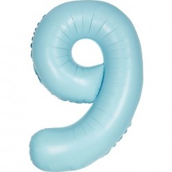 Matte Powder Blue Jumbo Number 9 Balloon Matte Powder Blue Jumbo Number 9 Balloon