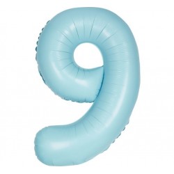 Matte Powder Blue Jumbo Number 9 Balloon Matte Powder Blue Jumbo Number 9 Balloon