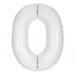 Matte White Jumbo Number 0 Balloon Matte White Jumbo Number 0 Balloon