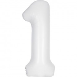 Matte White Jumbo Number 1 Balloon Matte White Jumbo Number 1 Balloon
