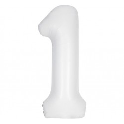 Matte White Jumbo Number 1 Balloon Matte White Jumbo Number 1 Balloon