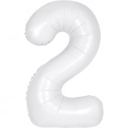 Matte White Jumbo Number 2 Balloon Matte White Jumbo Number 2 Balloon