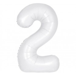 Matte White Jumbo Number 2 Balloon Matte White Jumbo Number 2 Balloon