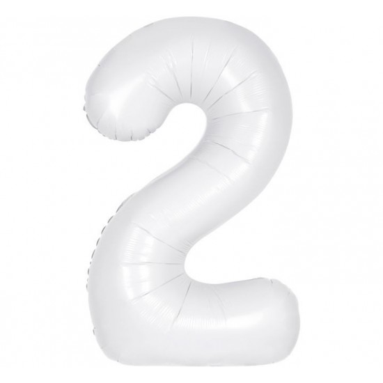 Matte White Jumbo Number 2 Balloon