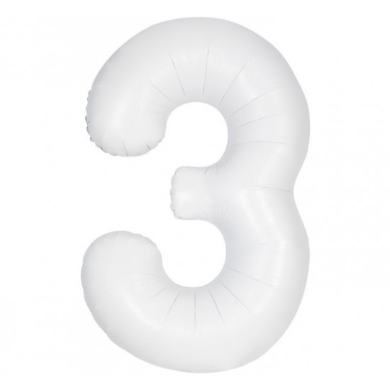 Matte White Jumbo Number 3 Balloon