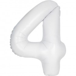 Matte White Jumbo Number 4 Balloon