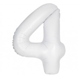 Matte White Jumbo Number 4 Balloon Matte White Jumbo Number 4 Balloon