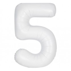 Matte White Jumbo Number 5 Balloon Matte White Jumbo Number 5 Balloon