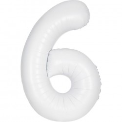 Matte White Jumbo Number 6 Balloon Matte White Jumbo Number 6 Balloon
