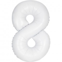 Matte White Jumbo Number 8 Balloon