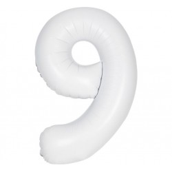 Matte White Jumbo Number 9 Balloon Matte White Jumbo Number 9 Balloon