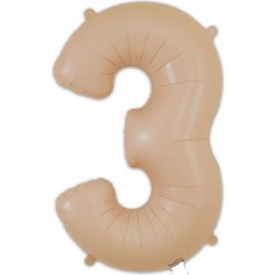 MATTE NUDE  Jumbo Number 3 Balloon