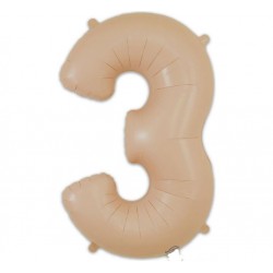 MATTE NUDE  Jumbo Number 3 Balloon