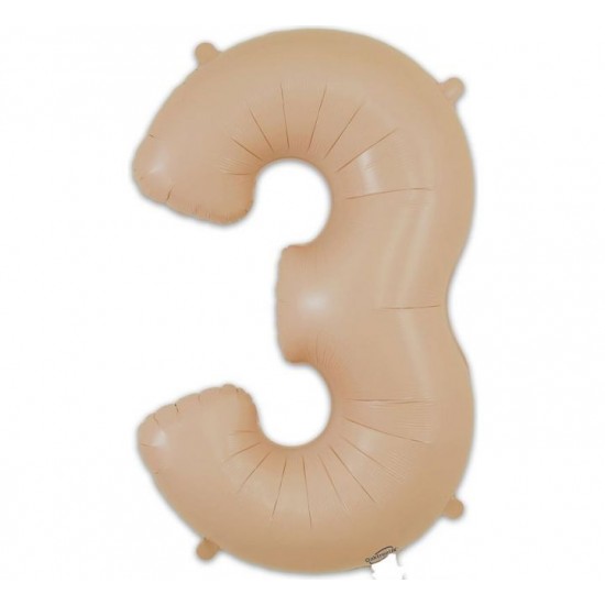 MATTE NUDE  Jumbo Number 3 Balloon