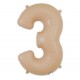 MATTE NUDE  Jumbo Number 3 Balloon