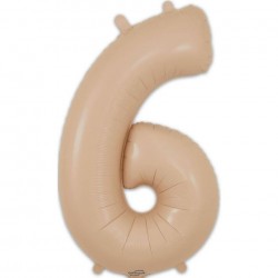 MATTE NUDE Jumbo Number 6 Balloon