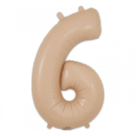 MATTE NUDE Jumbo Number 6 Balloon