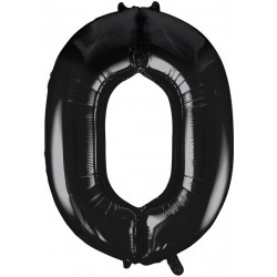 Black  Jumbo Number 0 Balloon