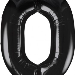 Black  Jumbo Number 0 Balloon