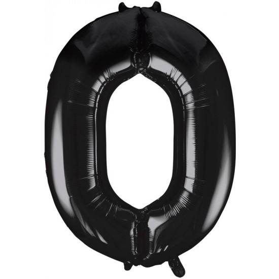 Black  Jumbo Number 0 Balloon