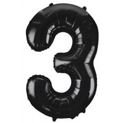 Black  Jumbo Number 3 Balloon