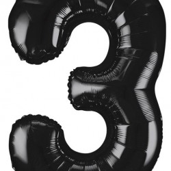 Black  Jumbo Number 3 Balloon