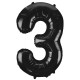 Black  Jumbo Number 3 Balloon