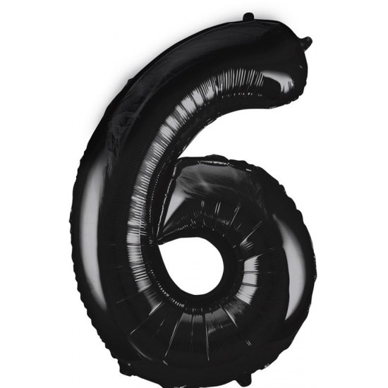 Black  Jumbo Number 6 Balloon