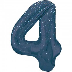 Glitz Navy Blue Jumbo Number 4 Balloon Glitz Navy Blue Jumbo Number 4 Balloon