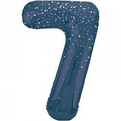 Glitz Navy Blue Jumbo Number 7 Balloon Glitz Navy Blue Jumbo Number 7 Balloon