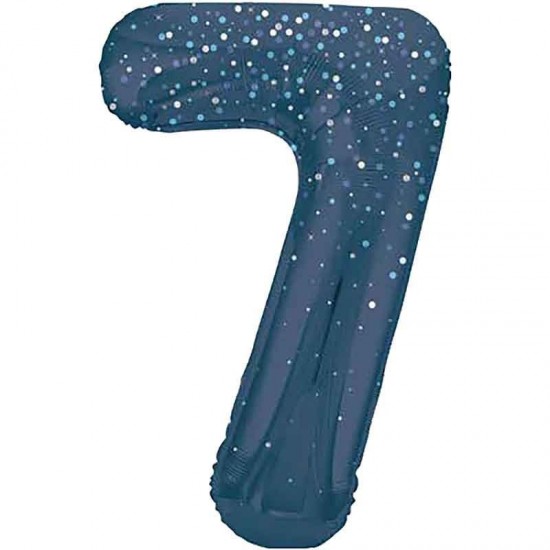 Glitz Navy Blue Jumbo Number 7 Balloon