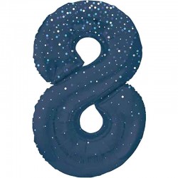 Glitz Navy Blue Jumbo Number 8 Balloon Glitz Navy Blue Jumbo Number 8 Balloon
