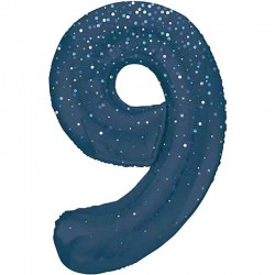 Glitz Navy Blue Jumbo Number 9 Balloon Glitz Navy Blue Jumbo Number 9 Balloon