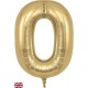 Gold Silk  Jumbo Number 0 Balloon