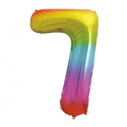 Rainbow Jumbo Number 7 Foil Balloon Rainbow Jumbo Number 7 Foil Balloon