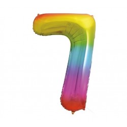 Rainbow Jumbo Number 7 Foil Balloon Rainbow Jumbo Number 7 Foil Balloon