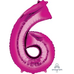 Bright Pink Jumbo Number 6 Balloon Bright Pink Jumbo Number 6 Balloon