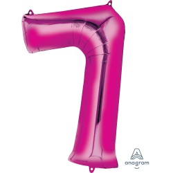 Bright Pink Jumbo Number 7 Balloon Bright Pink Jumbo Number 7 Balloon