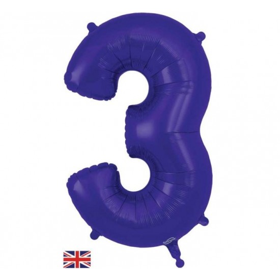 Purple Jumbo Number 3 Balloon